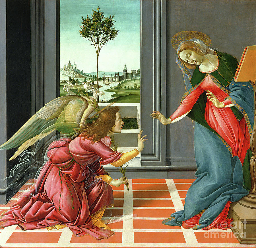 Annunciation, Sandro Botticelli Painting by Sandro Botticelli