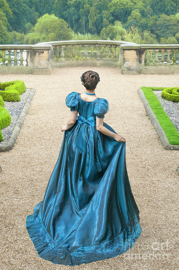 Regency Photograph - Anonymous Brunette Regency Woman In The Garden by Lee Avison