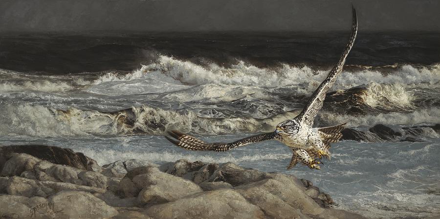 Falcon Painting - Another Balmy Day on Captain Hudsons Bay by Greg Beecham