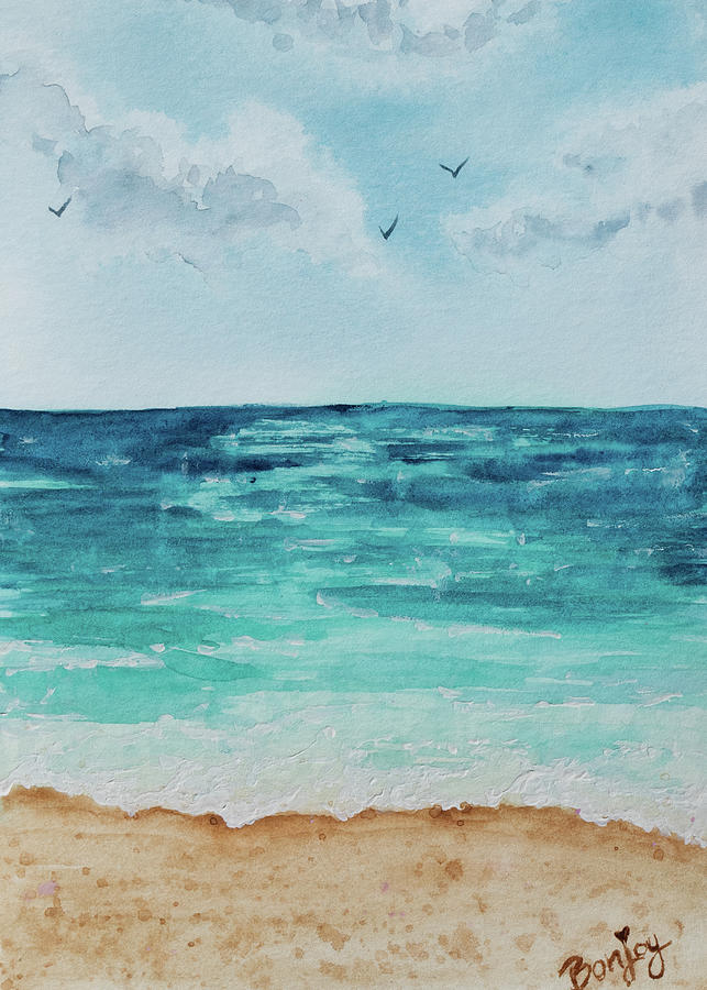 Another Day at the Beach Painting by Bonny Puckett