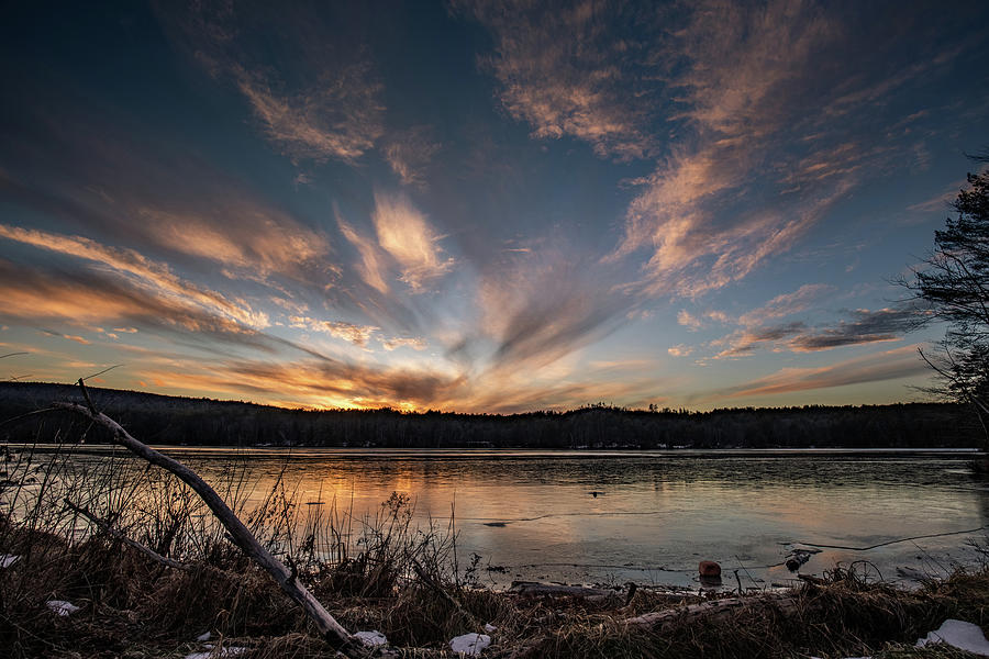 Winter Photograph - Another Day Fades Away by Kent O Smith  JR