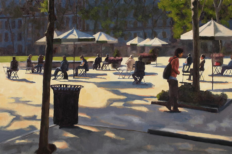 Another day in Bryant Park Painting by Tate Hamilton