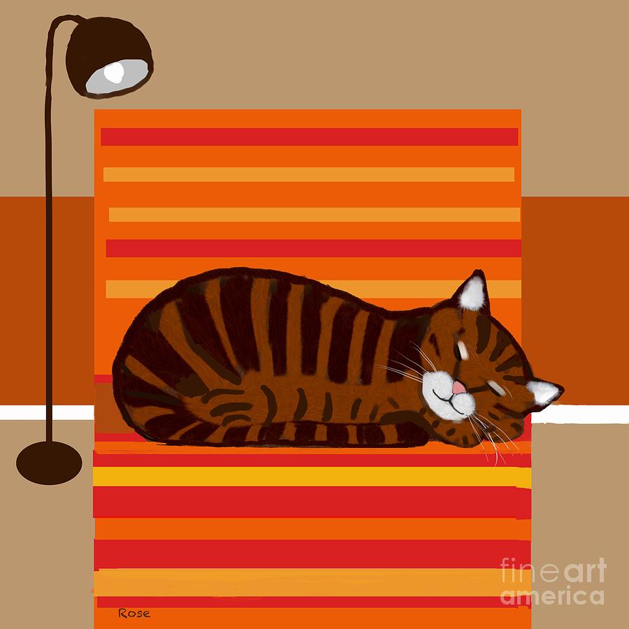 Another day in the life of a cat Digital Art by Elaine Hayward
