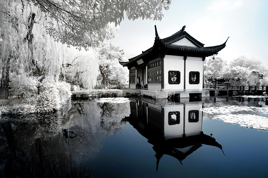 Another Look Asia China - Temple Reflection Photograph by Philippe HUGONNARD
