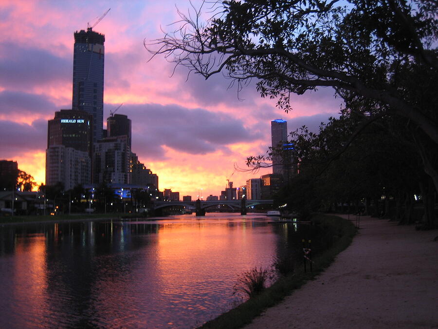 Sunset Photograph - Another Lovely Day In Melbourne Ends by Calvin Boyer
