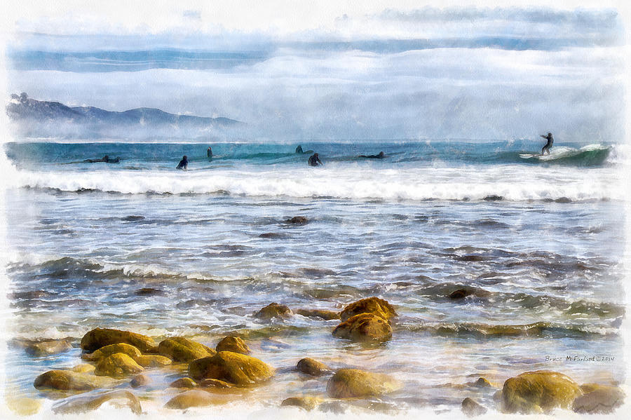 Another Swell Day at Rincon Watercolor - Carpinteria, CA - W391 Photograph by Bruce McFarland