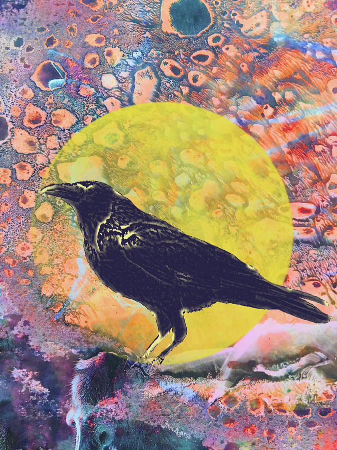 Raven Painting - Another World by Nancy Merkle