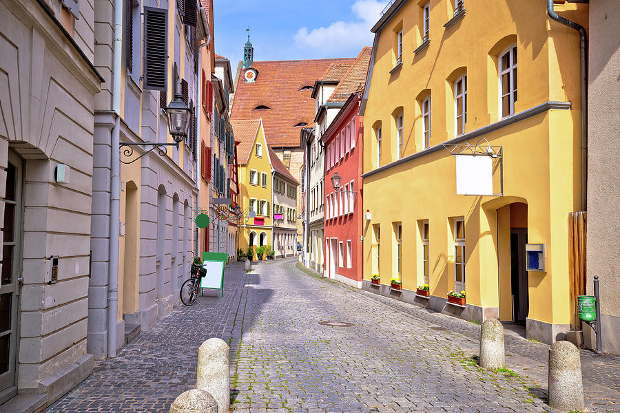Ansbach. Old town of Ansbach picturesque cobbled street view Photograph by Brch Photography