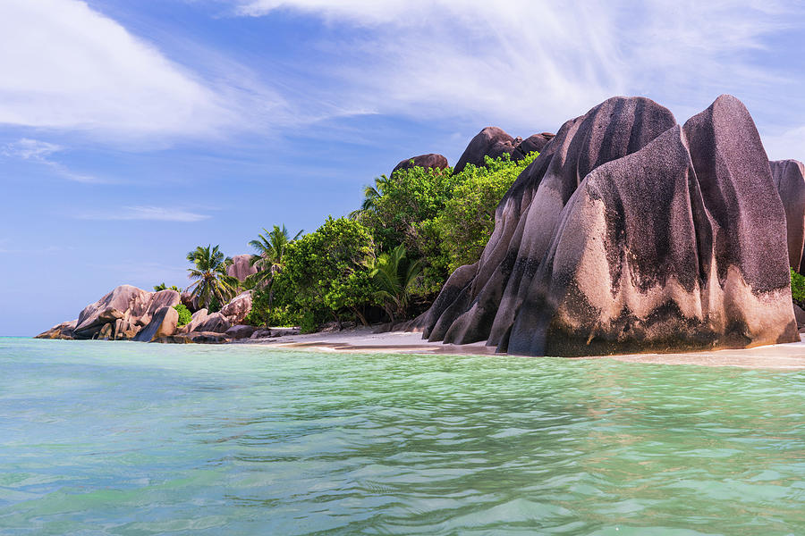 Anse Source d'Argent - beach on island of La digue in Seychelles ...