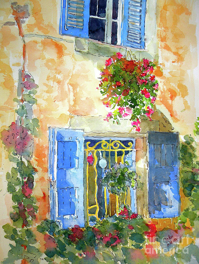 Ansouis Windowbox Painting by Patsy Walton