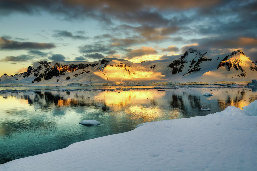 Landscape Photograph - Antarctic Sunset by Jan Fijolek