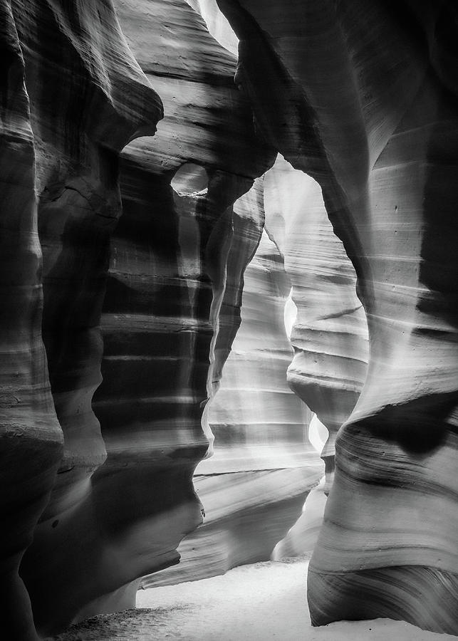 Antelope Canyon Photograph - Antelope Canyon Bear Shape - Black and White Phot by Good Focused