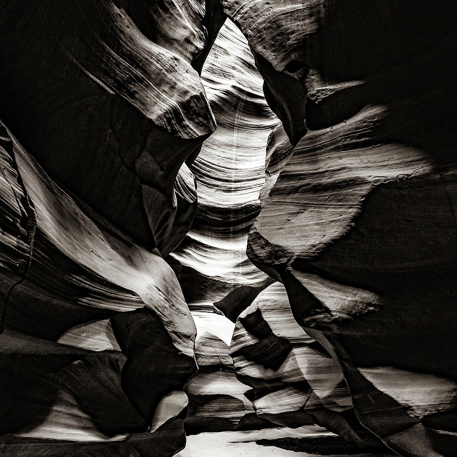 Antelope Canyon Inner Sanctum - Sepia 1x1 Monochrome Photograph
