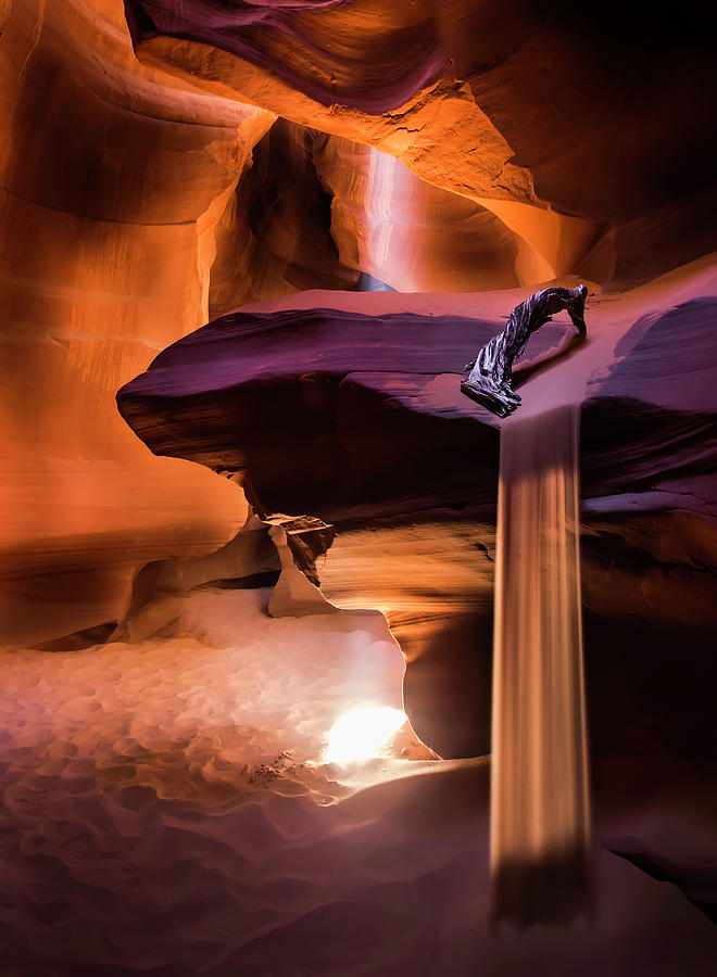 Antelope Canyon Photograph - Antelope Canyon Sandfall by Larry Marshall