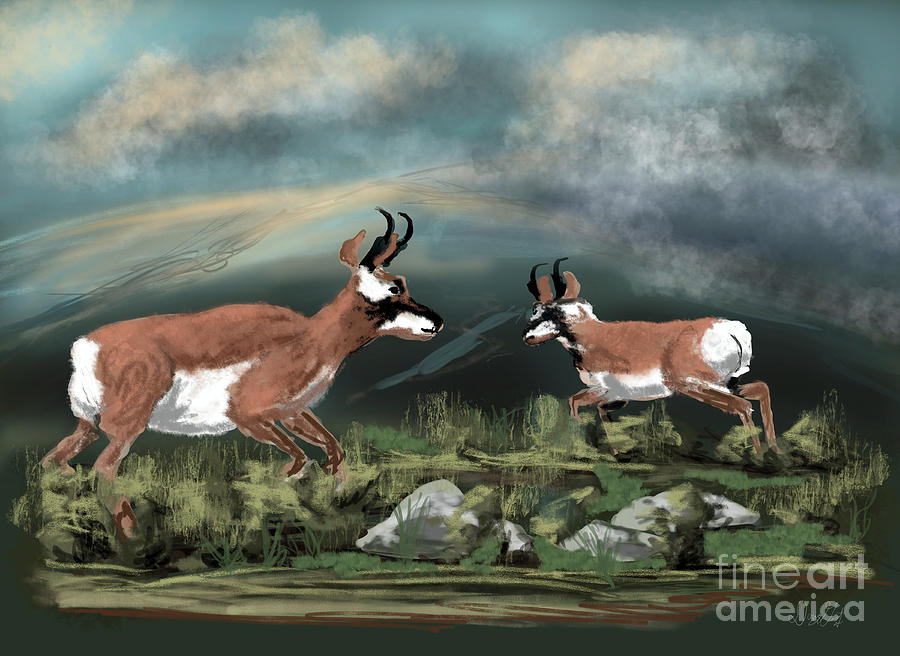 Antelope Digital Art by Doug Gist