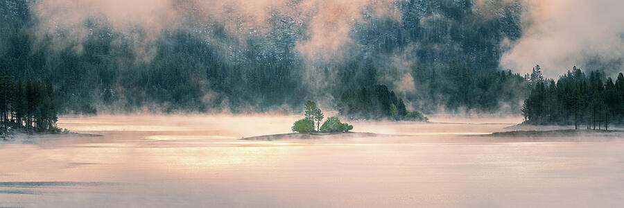 Antelope Lake in Golden Fog Photograph by Mike Lee