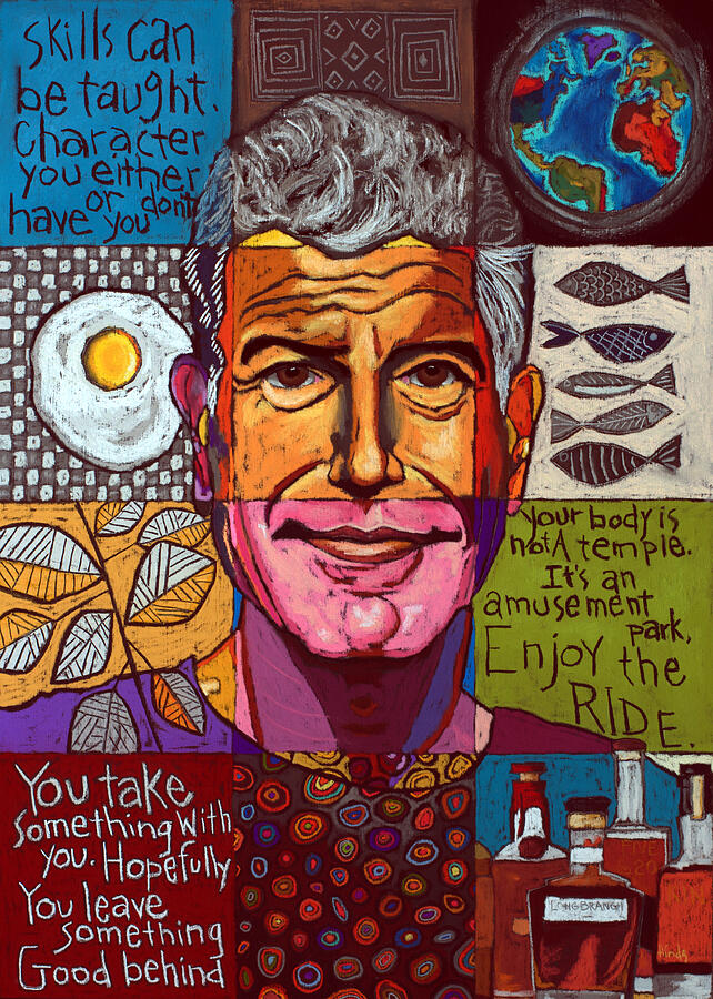 Anthony Bourdain Collage Painting