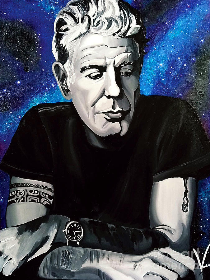 Anthony Bourdain Galaxy Painting by Victoria Glaittli - Fine Art America