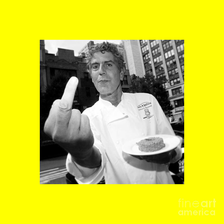 Anthony Bourdain Middle Finger Drawing by Ulva Mardhiyah - Pixels