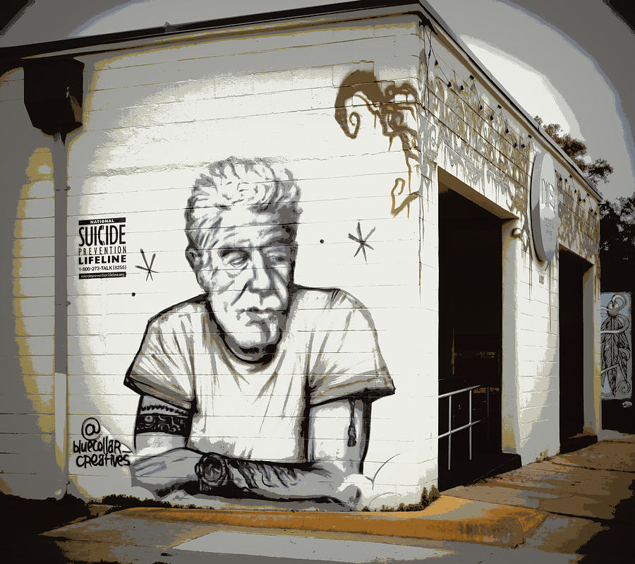 Wine Painting - Anthony Bourdain Mural by David Hinds