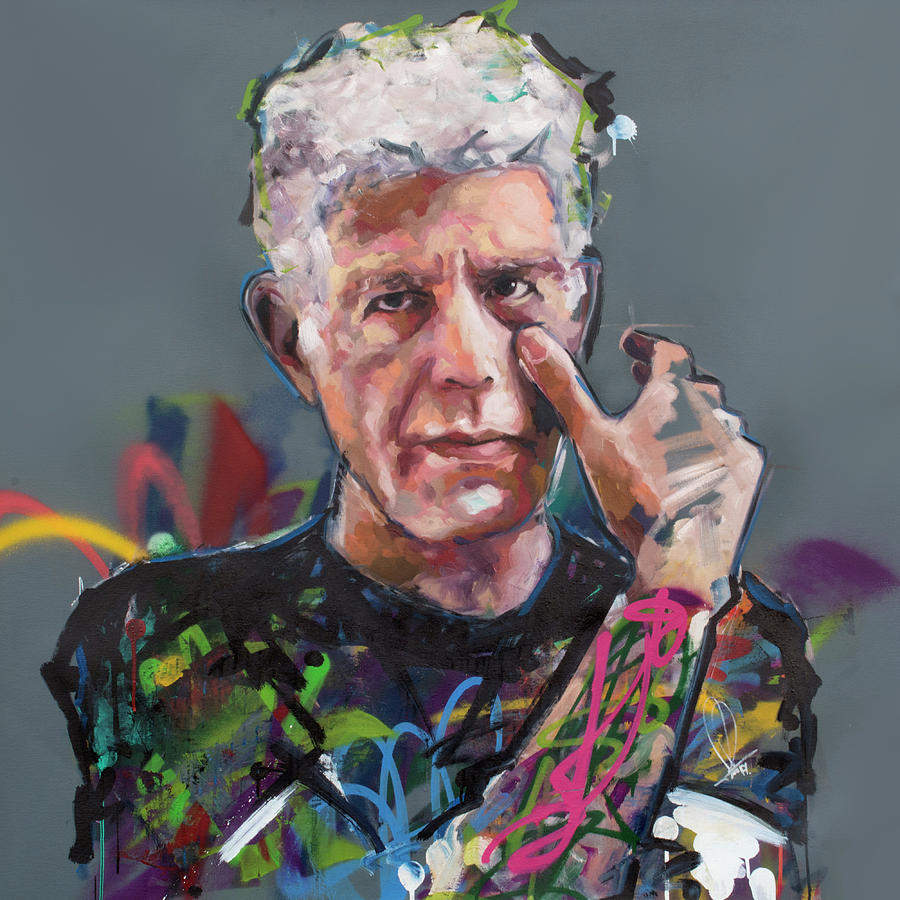Anthony Bourdain Painting by Richard Day