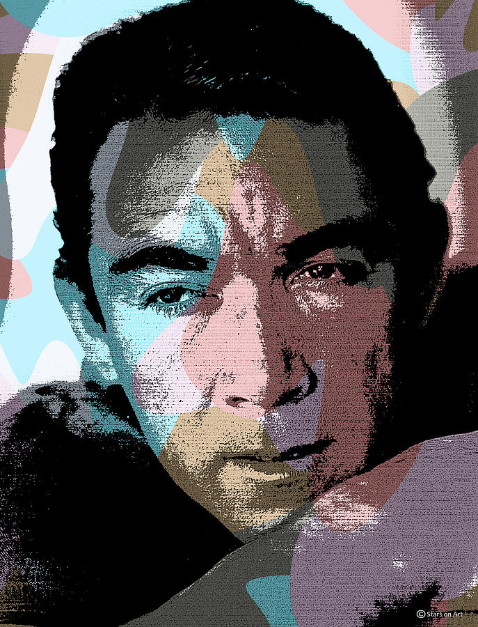 Anthony Quinn modernized portrait Mixed Media by Movie World Posters