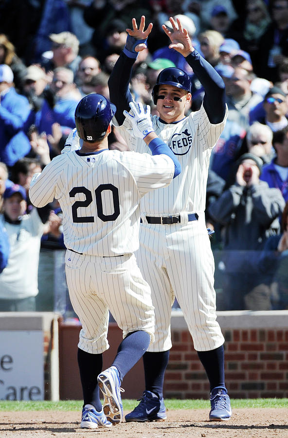 Anthony Rizzo and Justin Ruggiano Photograph by David Banks