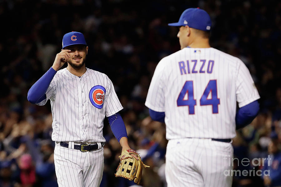 Anthony Rizzo and Kris Bryant Photograph by Jamie Squire