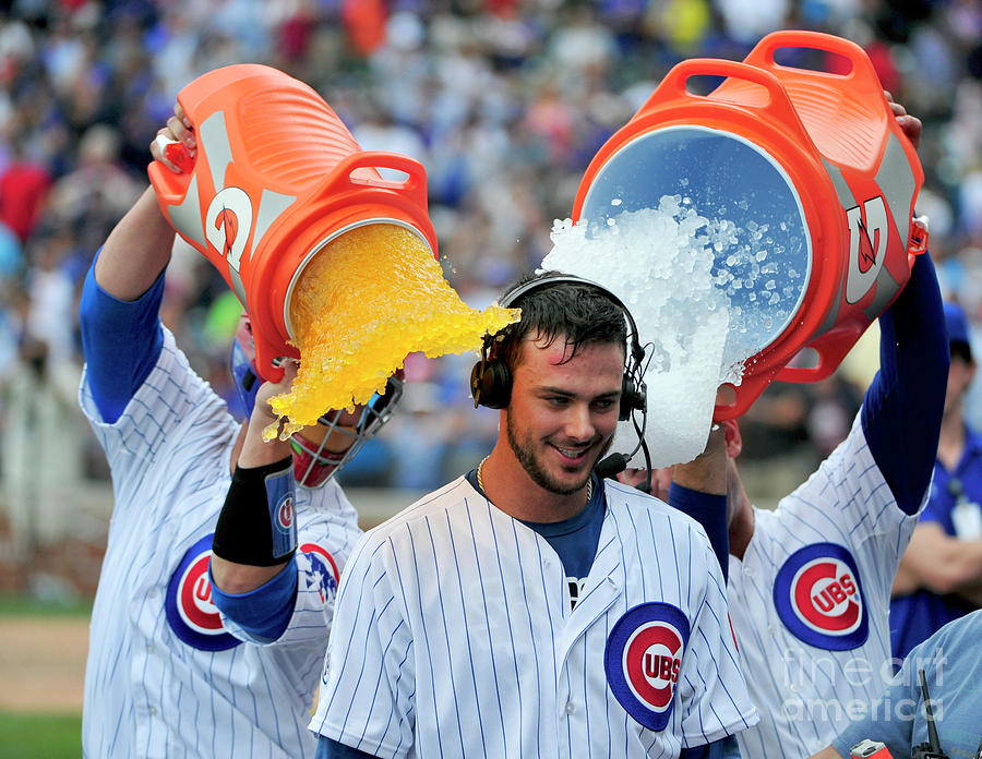 Anthony Rizzo, David Ross, and Kris Bryant Photograph by David Banks