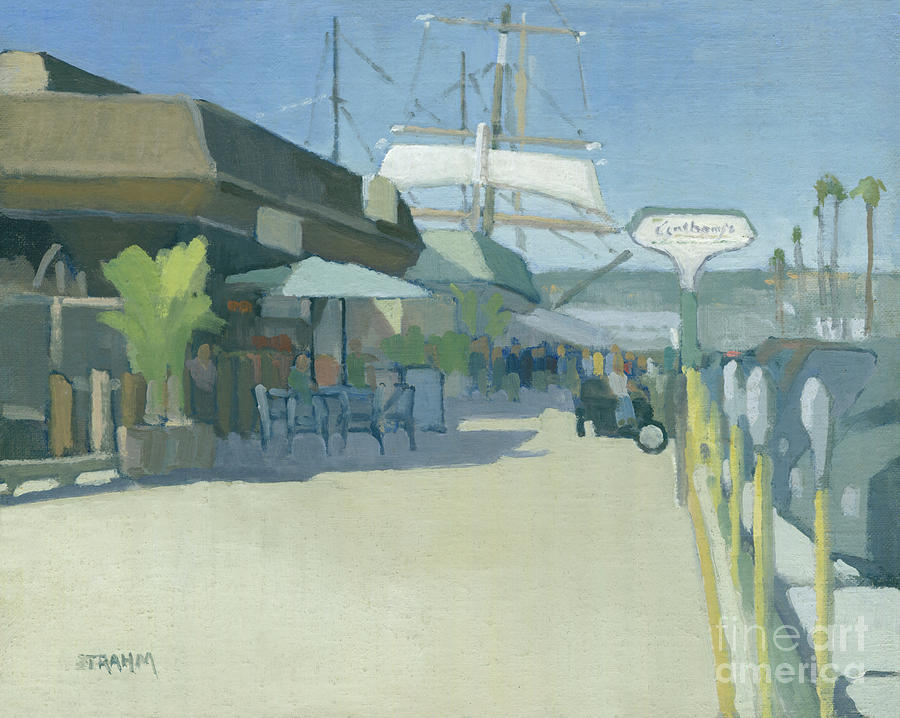 Anthonys Fish Grotto - Downtown, San Diego, California Painting by Paul Strahm