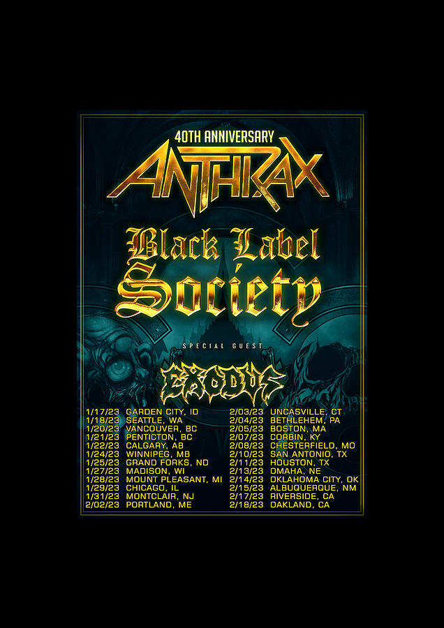 Anthrax 40th Anniversary Tour Dates 2023 With Black Label Society Gh05
