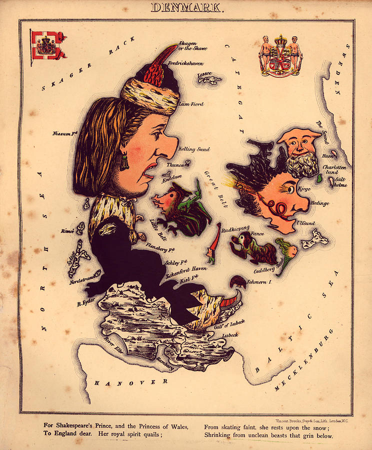 Map Painting - Anthropomorphic Map of Denmark by Vintage Maps