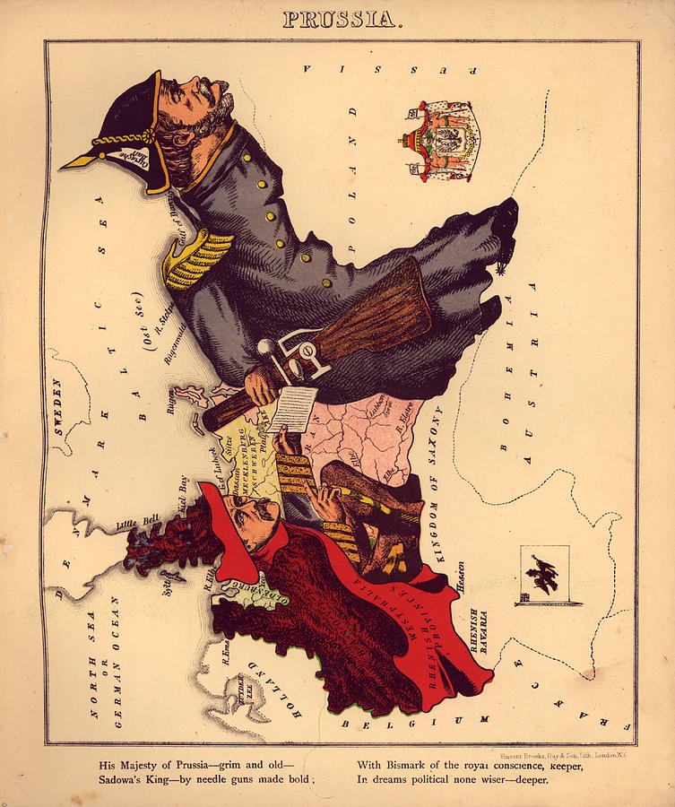 Map Painting - Anthropomorphic Map of Prussia by Vintage Maps