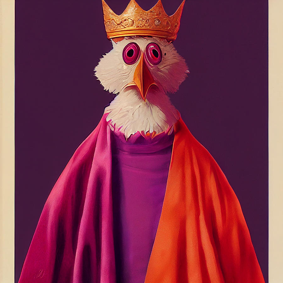Anthropomorphic  Turkey  Wearing  A  Purple  Cape  And  Wearin  864ac667  2118  414e  47b5  E547b418 Painting by Celestial Images
