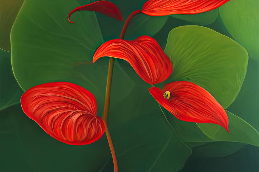Anthurium Digital Art by Sterling and Thorn