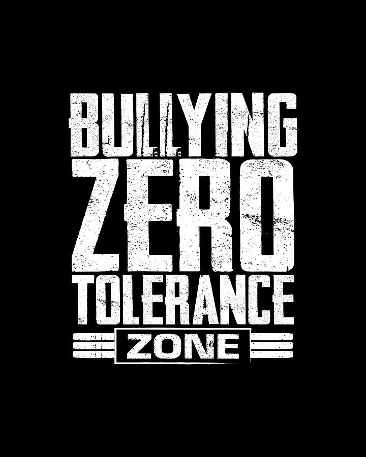 Anti Bullying Gift Zero Tolerance Zone No Bullies Allowed Gift Drawing by Kanig Designs Fine