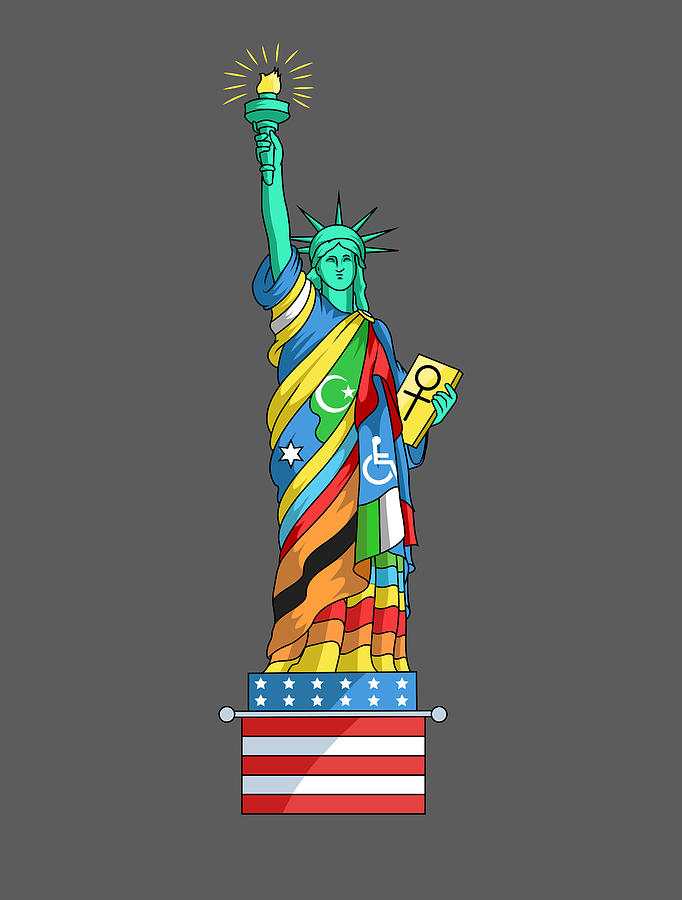 Equality Digital Art - Anti Racism For Men Women Kids - Immigrant Statue Of Liberty Diversity by Mercoat UG Haftungsbeschraenkt