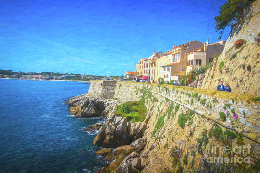 Antibes Sea Wall, France 3, Impressionism Photograph by Liesl Walsh