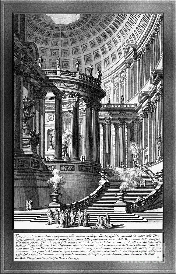 Antique Amtic Temple by Giovanni Battista Piranesi Fine Art Xzendor7 Old Masters Reproductions Drawing by Rolando Burbon