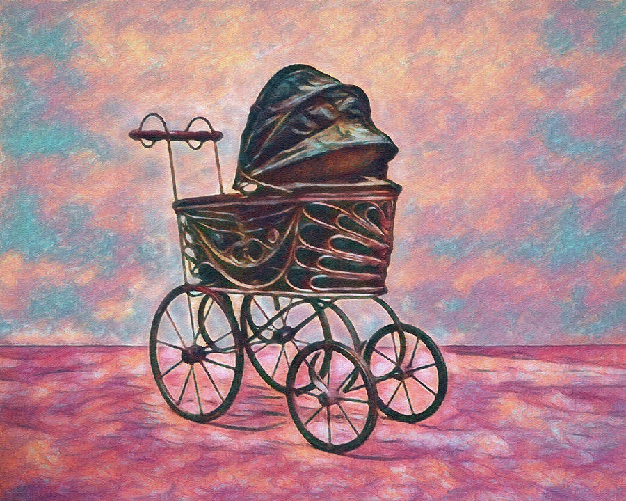 Antique Baby Carriage Digital Art 2 Digital Art by Ernest Echols
