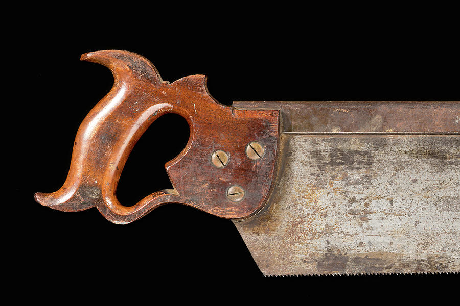 Antique Back Saw Photograph by Steven Nelson