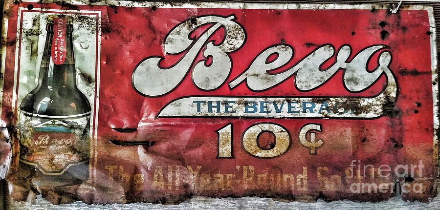 Beer Photograph - Antique Bevo Sign Prohibition Drink  by Paul Ward