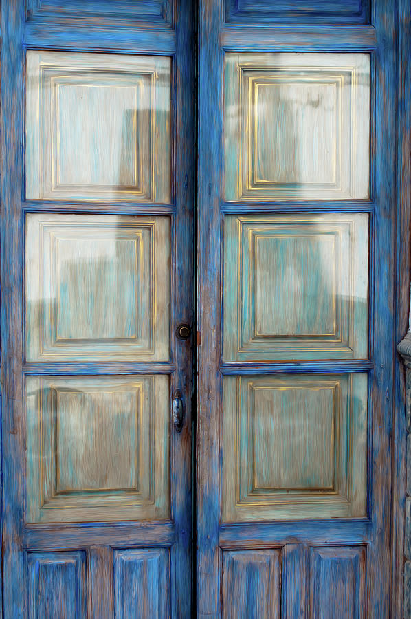 Antique Blue Door Digital Art by Naomi Maya