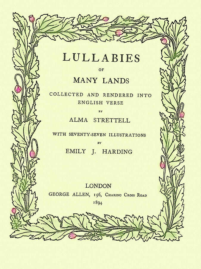 Antique Book Title Page Colorized- Lullabies of Many Lands Digital Art by Shelli Fitzpatrick
