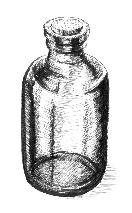 Antique Bottle Drawing by Timothy Livingston