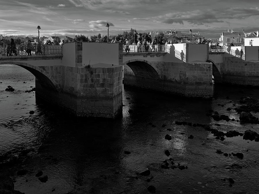 Antique Bridge of Tavira in Algarve on Monochrome Photograph by Angelo DeVal