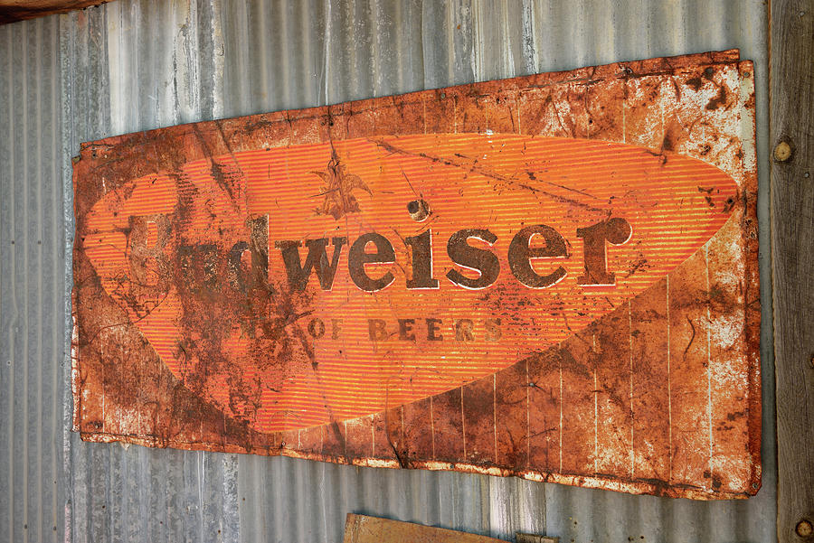 Antique Budweiser King of Beer sign, Jerome, Arizona, USA Photograph by Kevin Oke