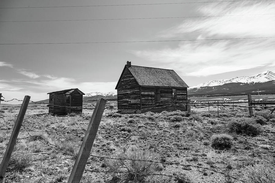 Antique cabin in Colorado in black and white Photograph by Eldon McGraw