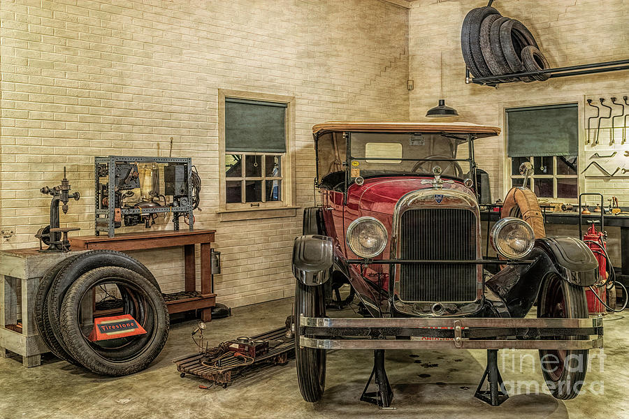 Antique Car Maintenance Photograph by Teresa Jack - Fine Art America