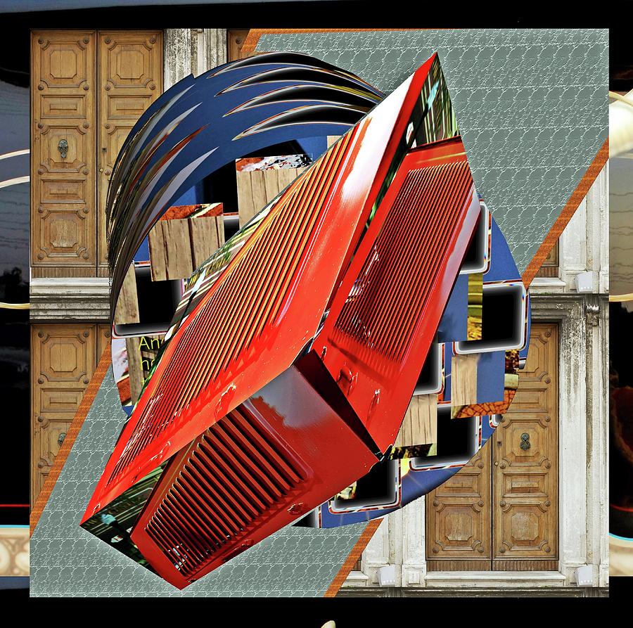 Antique car vent as a 3D text cylinder plane Digital Art by Karl Rose